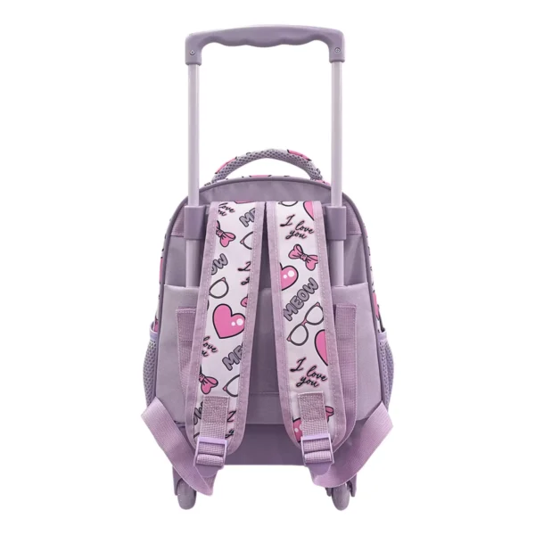 School Trolley Bag Kindergarten Must Team Meow With Glasses